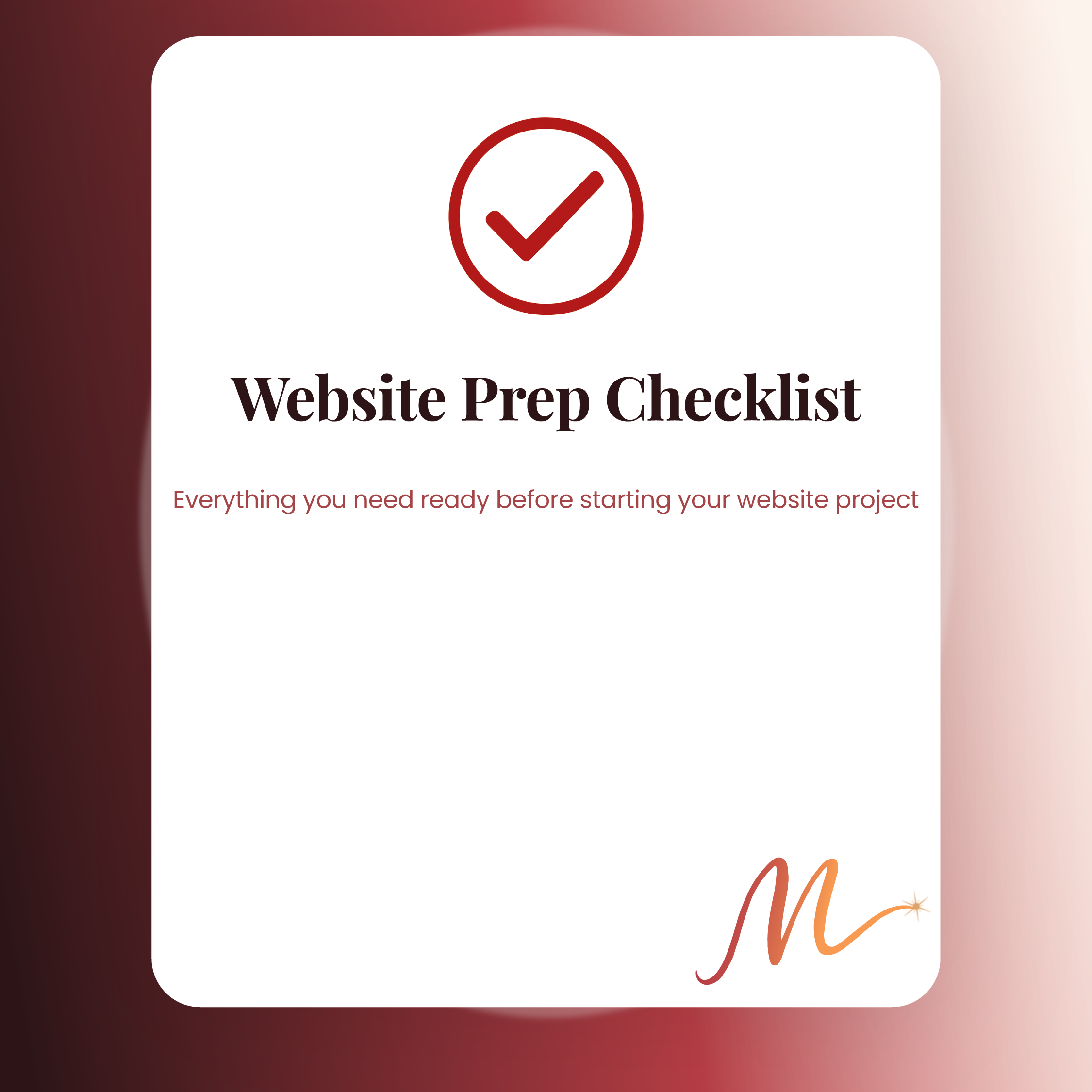 Website Prep Checklist free download cover preview