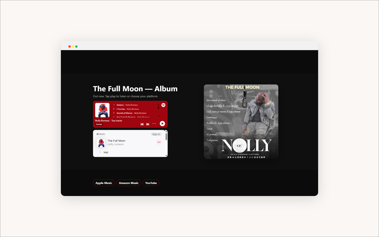 Homepage design for Tout Peyi a Se Nolly website